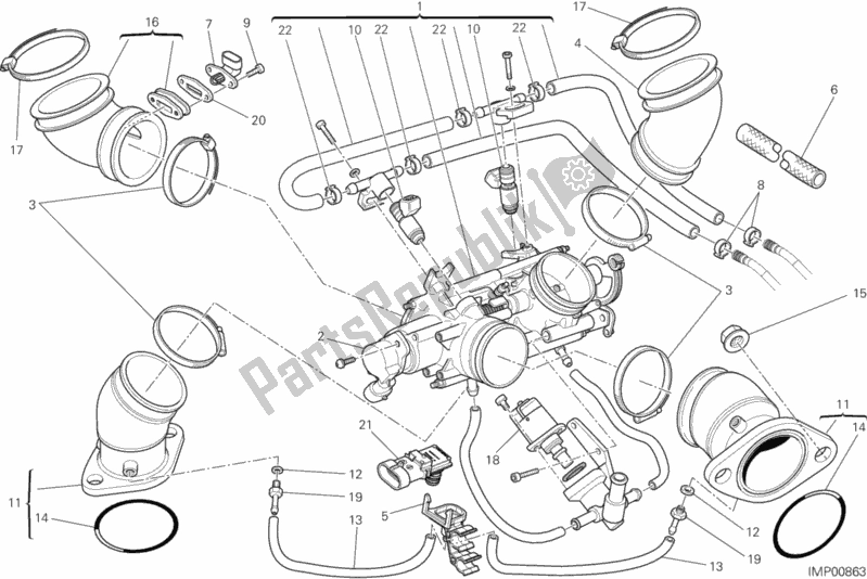 All parts for the Throttle Body of the Ducati Monster 795 ABS Corse Stripe CHN-Thailand 2014